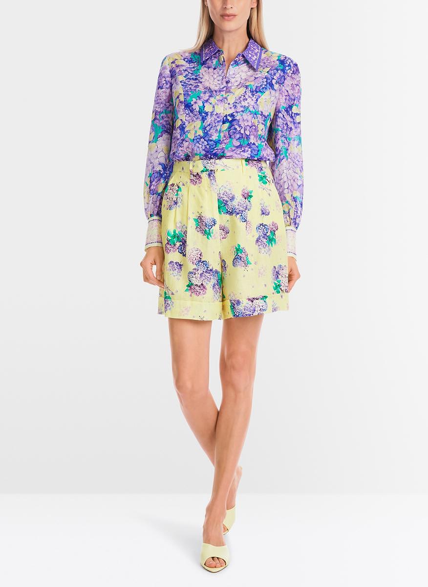 Къс панталон от лен 'Photorealistic floral' Marc Cain Glam