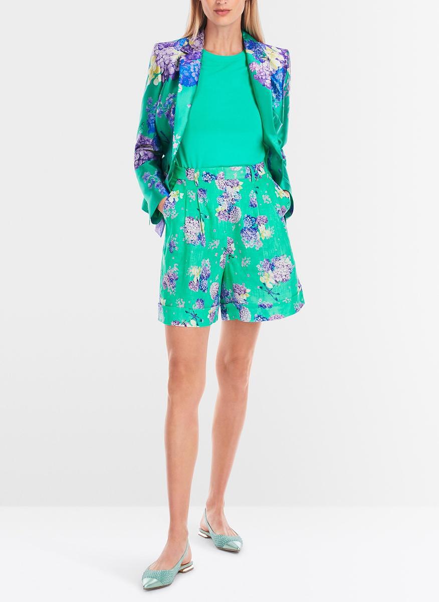 Къс панталон от лен 'Photorealistic floral' Marc Cain Glam