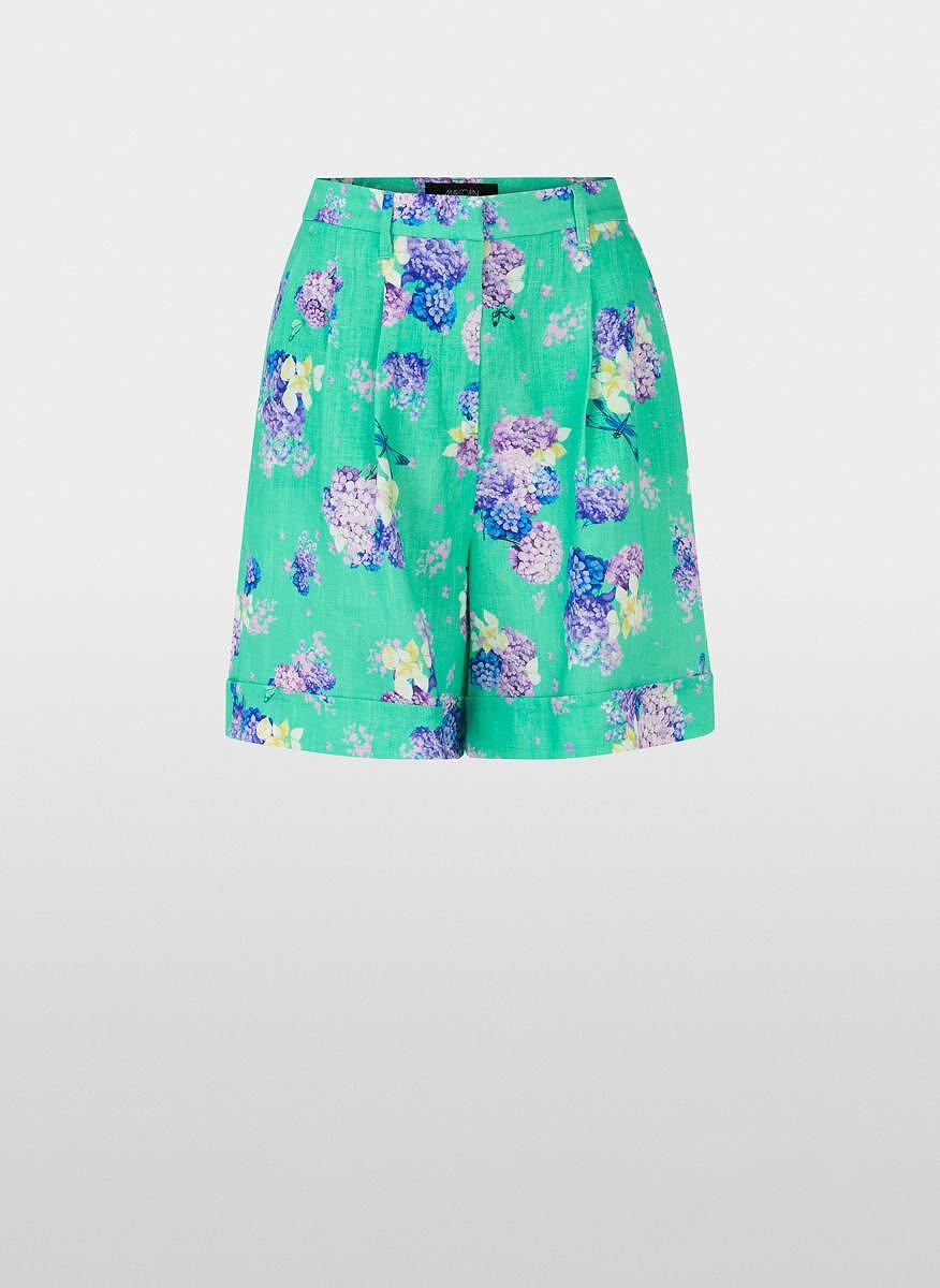Къс панталон от лен 'Photorealistic floral' Marc Cain Glam