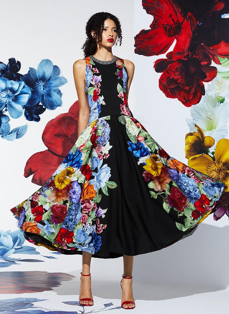 Дълга рокля с флорален принт 'Adley' Alice + Olivia