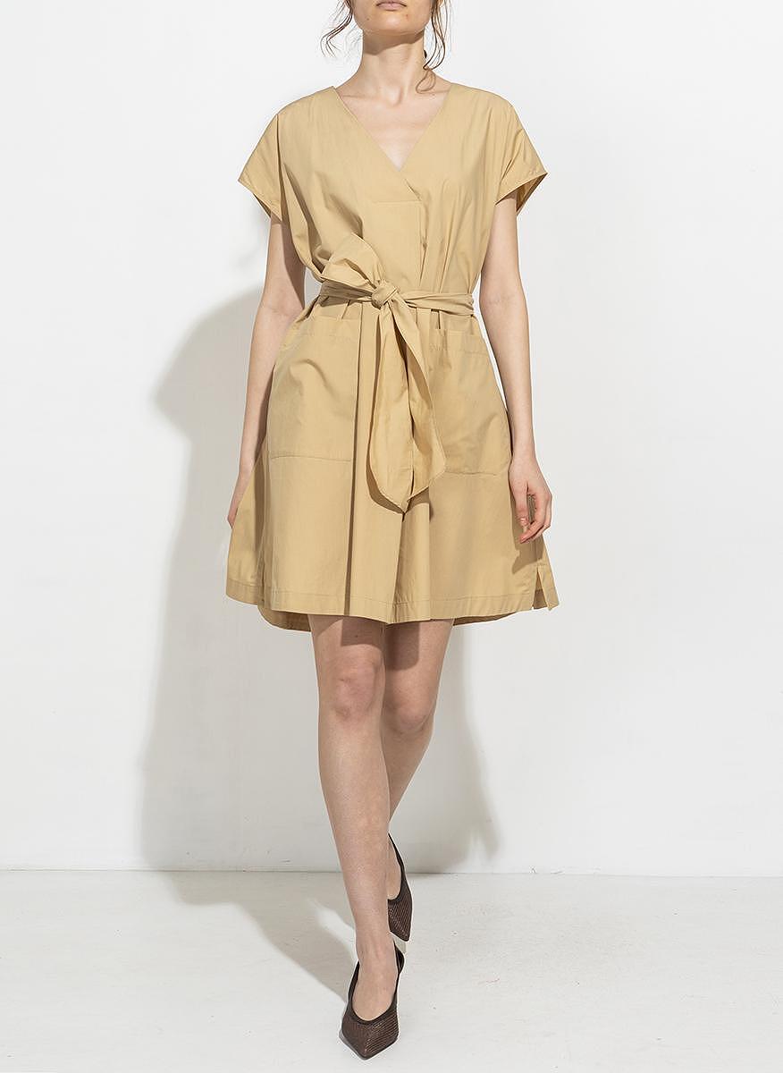 Рокля от памучен поплин с колан Weekend Max Mara Mitico