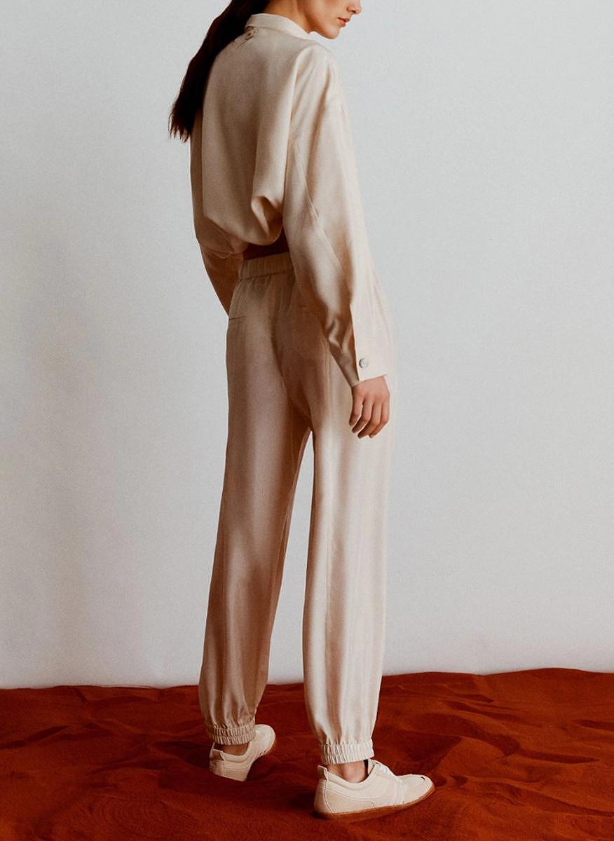 Копринен панталон 'jogger' Marella Monochrome Abetaia
