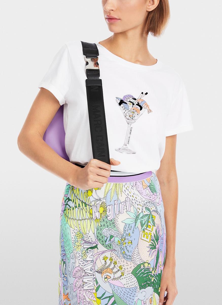Тишърт с пайети и мъниста Marc Cain Sports